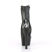 Pleaser ASPIRE-1016 Platform Ankle Boot (Black Faux Leather/Black Matte)