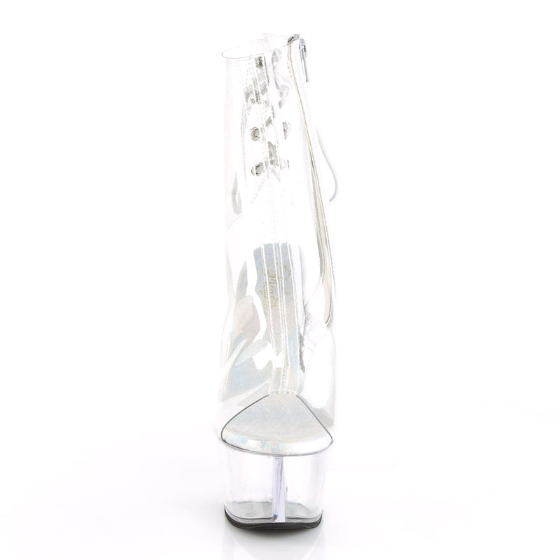 Pleaser ASPIRE-1018C Platform Ankle Boot (Clear/Clear)