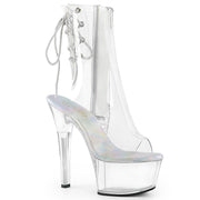 Pleaser ASPIRE-1018C Platform Ankle Boot (Clear/Clear)