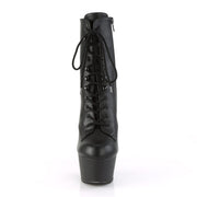 Pleaser ASPIRE-1020 Platform Ankle Boot (Black Faux Leather/Black Matte)