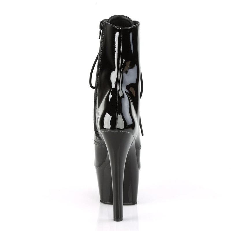 Pleaser ASPIRE-1020 Platform Ankle Boot (Black Patent/Black)