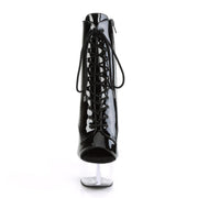 Pleaser ASPIRE-1021 Platform Ankle Boot (Black Patent/Clear)
