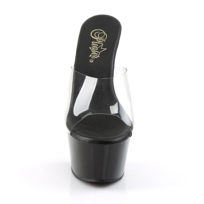 Pleaser ASPIRE-601 Platform Slide (Clear/Black Matte)