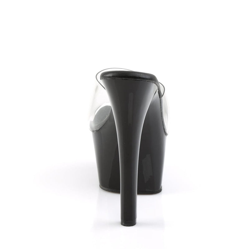 Pleaser ASPIRE-601 Platform Slide (Clear/Black Matte)