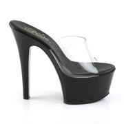 Pleaser ASPIRE-601 Platform Slide (Clear/Black Matte)