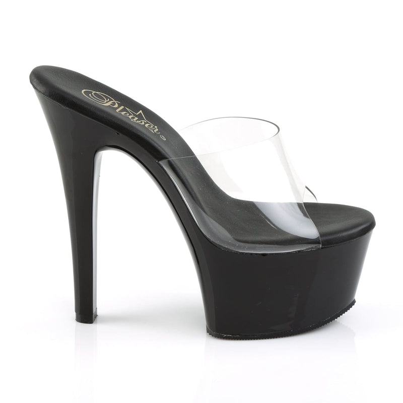 Pleaser ASPIRE-601 Platform Slide (Clear/Black Matte)