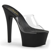 Pleaser ASPIRE-601 Platform Slide (Clear/Black Matte)