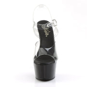 Pleaser ASPIRE-608 Platform Sandal (Clear/Black)