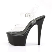 Pleaser ASPIRE-608 Platform Sandal (Clear/Black)