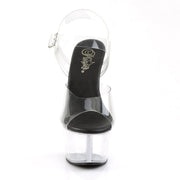 Pleaser ASPIRE-608 Platform Sandal (Clear-Black/Clear)