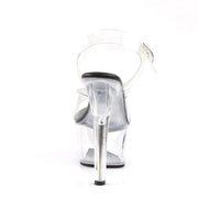 Pleaser ASPIRE-608 Platform Sandal (Clear-Black/Clear)