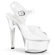 Pleaser ASPIRE-608 Platform Sandal (Clear/Clear)