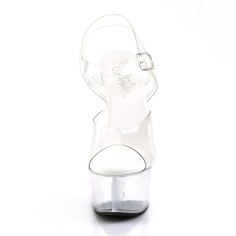 Pleaser ASPIRE-608 Platform Sandal (Clear/Clear)