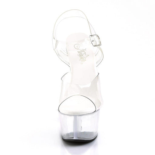 Pleaser ASPIRE-608 Platform Sandal (Clear/Clear)