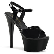 Pleaser ASPIRE-609 Platform Sandal (Black Patent/Black)