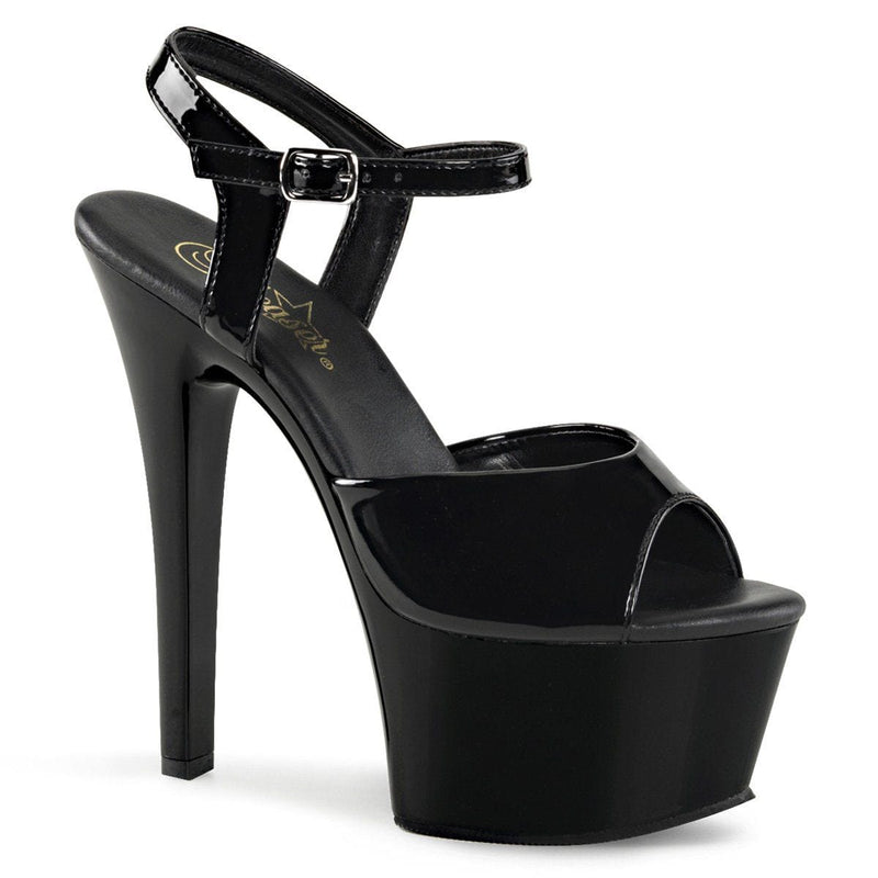 Pleaser ASPIRE-609 Platform Sandal (Black Patent/Black)