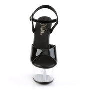 Pleaser ASPIRE-609 Platform Sandal (Black Patent/Clear)