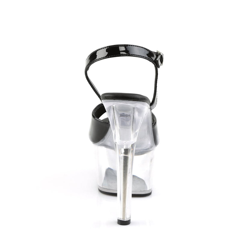 Pleaser ASPIRE-609 Platform Sandal (Black Patent/Clear)