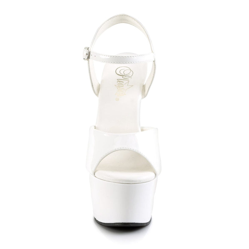 Pleaser ASPIRE-609 Platform Sandal (White Patent/White)