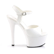 Pleaser ASPIRE-609 Platform Sandal (White Patent/White)