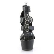 Pleaser ASPIRE-658 Platform Sandal (Black Faux Leather/Black Matte)