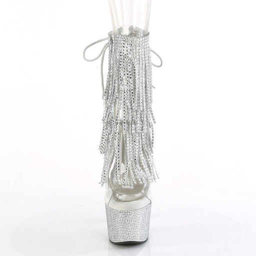 Pleaser BEJEWELED-1017RSF-7 Platform Ankle Boot (Clear-Silver/Silver Rhinestone)