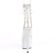 Pleaser BEJEWELED-1018C-2RS Platform Ankle Boot (Clear/Silver Rhinestone)