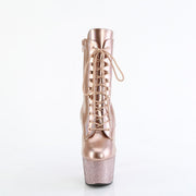 Pleaser BEJEWELED-1020-7 Platform Ankle Boot (Rose Gold Holo Patent/Rose Gold AB Rhinestone)