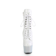 Pleaser BEJEWELED-1020-7 Platform Ankle Boot (White Holo Patent/White Rhinestone)