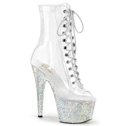 Pleaser BEJEWELED-1021C-7 Platform Ankle Boot (Clear-Rhinestone/Silver AB Rhinestone)