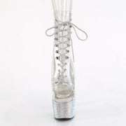 Pleaser BEJEWELED-1021C-7 Platform Ankle Boot (Clear-Rhinestone/Silver AB Rhinestone)