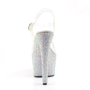Pleaser BEJEWELED-708DM Platform Sandal (Clear/Silver Multi Rhinestone)
