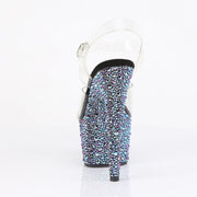 Pleaser BEJEWELED-708MS Platform Sandal (Clear/Black Multi Rhinestone)