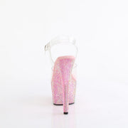 Pleaser BEJEWELED-708RRS Platform Sandal (Clear/Baby Pink Rhinestone)