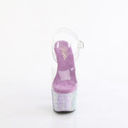 Pleaser BEJEWELED-708RRS Platform Sandal (Clear/Lavender Rhinestone)