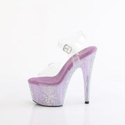 Pleaser BEJEWELED-708RRS Platform Sandal (Clear/Lavender Rhinestone)