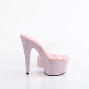 Pleaser BEJEWELED-712RS Platform Slide (Clear/Baby Pink Multi Rhinestone)