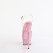 Pleaser BEJEWELED-808RRS Platform Sandal (Clear/Baby Pink Rhinestone)