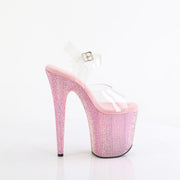 Pleaser BEJEWELED-808RRS Platform Sandal (Clear/Baby Pink Rhinestone)