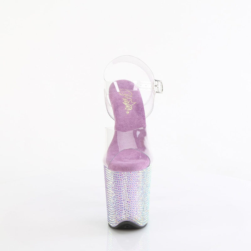 Pleaser BEJEWELED-808RRS Platform Sandal (Clear/Lavender Rhinestone)