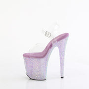 Pleaser BEJEWELED-808RRS Platform Sandal (Clear/Lavender Rhinestone)