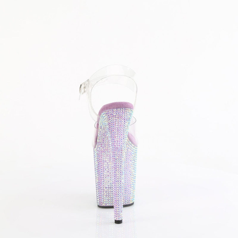 Pleaser BEJEWELED-808RRS Platform Sandal (Clear/Lavender Rhinestone)