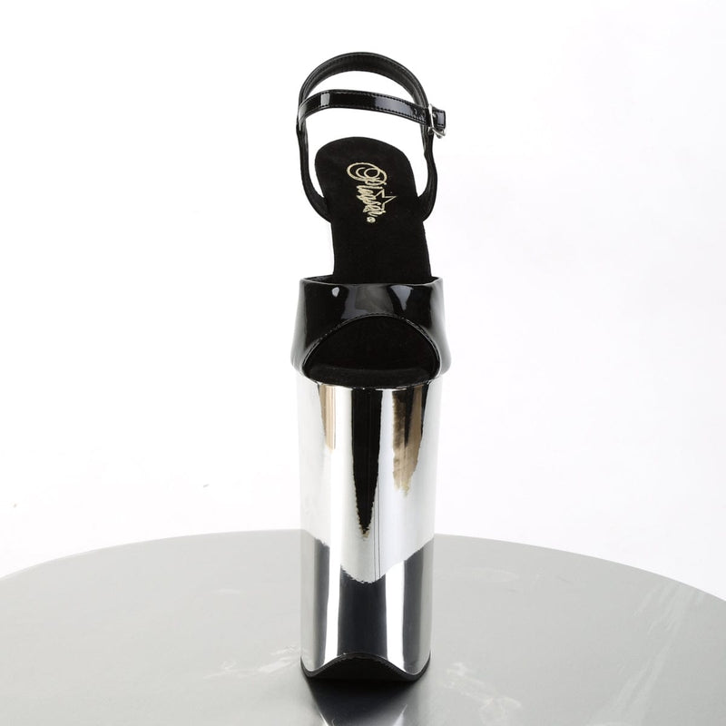 Pleaser BEYOND-009 Platform Sandal (Black/Silver Chrome)