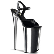 Pleaser BEYOND-009 Platform Sandal (Black/Silver Chrome)