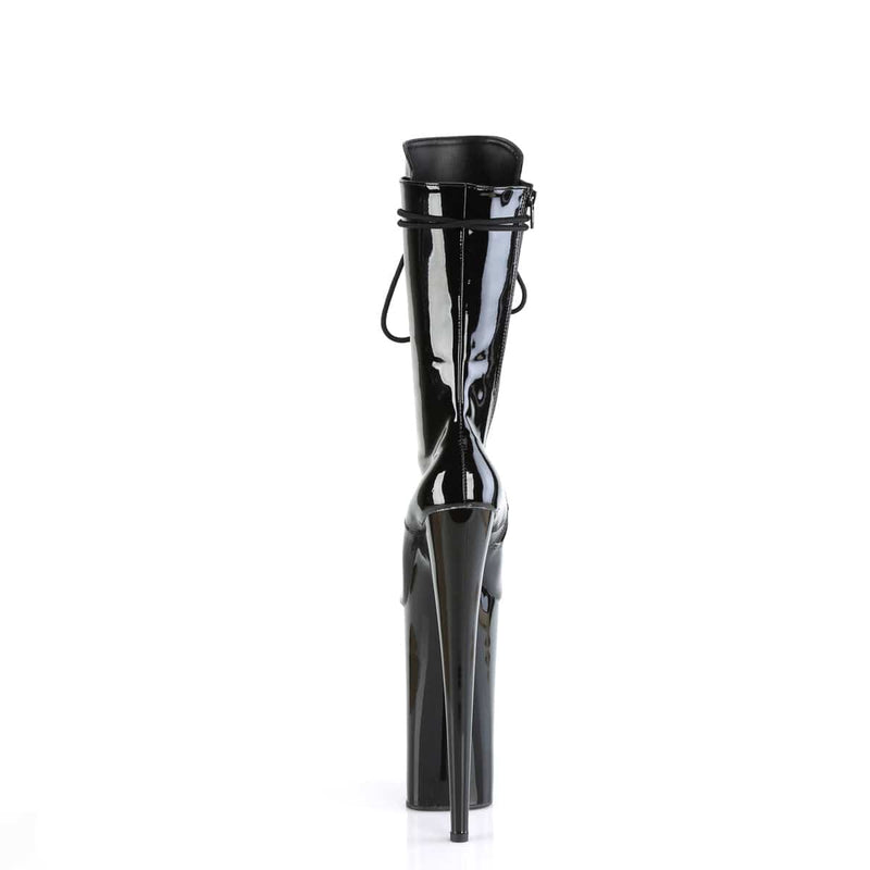 Pleaser BEYOND-1050 Platform Mid-Calf Boot (Black Patent/Black)