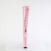 Pleaser BEYOND-2020 Platform Knee High Boot (Baby Pink Patent/Baby Pink)