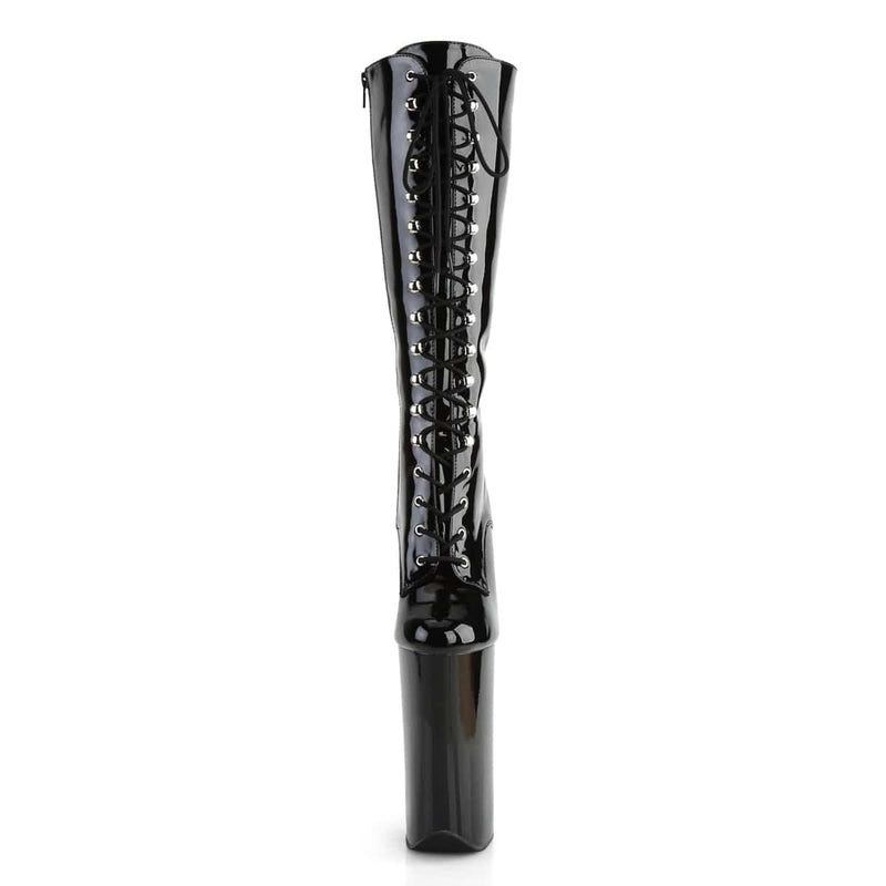 Pleaser BEYOND-2020 Platform Knee High Boot (Black Patent/Black)