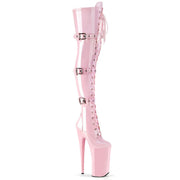 Pleaser BEYOND-3028 Platform Thigh High Boot (Baby Pink Stretch Patent/Baby Pink)