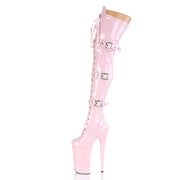 Pleaser BEYOND-3028 Platform Thigh High Boot (Baby Pink Stretch Patent/Baby Pink)