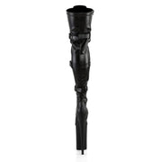 Pleaser BEYOND-3028 Platform Thigh High Boot (Black Stretch Faux Leather/Black Matte)